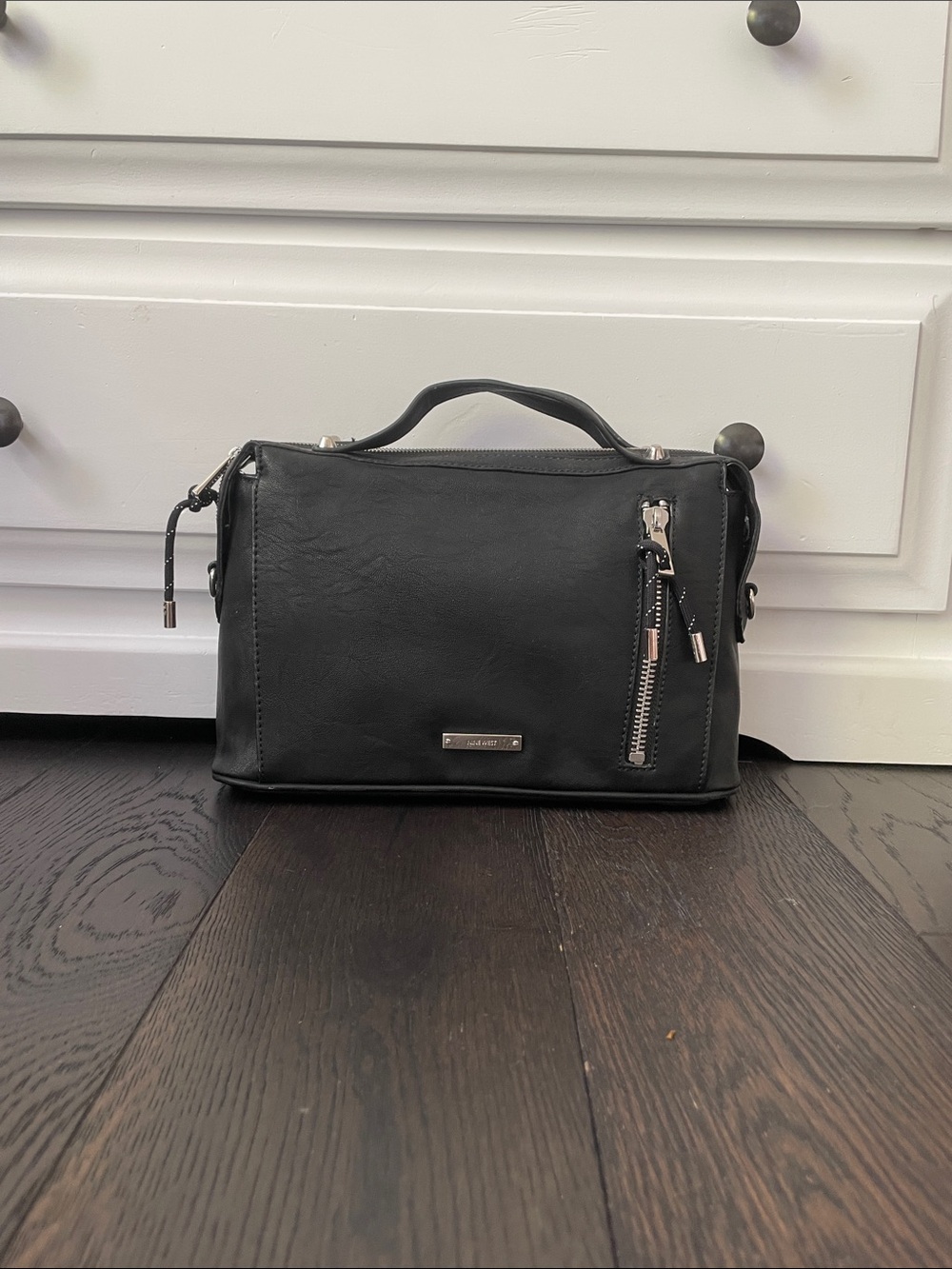 Nine West Black Messenger Bag with Top Handle
